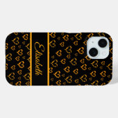 goldene Herzen + Hülle, farbig, Muster Case-Mate iPhone Hülle (Rückseite (Horizontal))