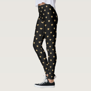 goldene Herzen kosmische Sterngalaxie-Muster Leggi Leggings