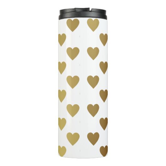 Goldene Herzen Mädchen Thermosbecher (Rückseite)