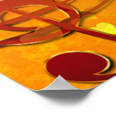 Goldene Herzen mit einem Metallic Treble Clef und Poster (Ecke)