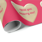 goldene Herzen, personalisiert Geschenkpapier (Rolleneckpunkt)