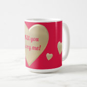 goldene Herzen, personalisiert Kaffeetasse (VorderseiteRechts)