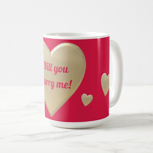 goldene Herzen, personalisiert Kaffeetasse (VorderseiteRechts)