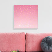 Goldene Herzen Rosa Ombre Liebe ist in der Luft Leinwanddruck (Insitu (Wohnzimmer))
