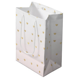 Goldene Herzen Rosa Ombre Mittlere Geschenktüte