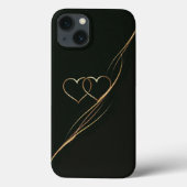 Goldene Herzen Schwarz Case-Mate iPhone Case (Rückseite)