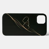 Goldene Herzen Schwarz Case-Mate iPhone Case (Rückseite (Horizontal))