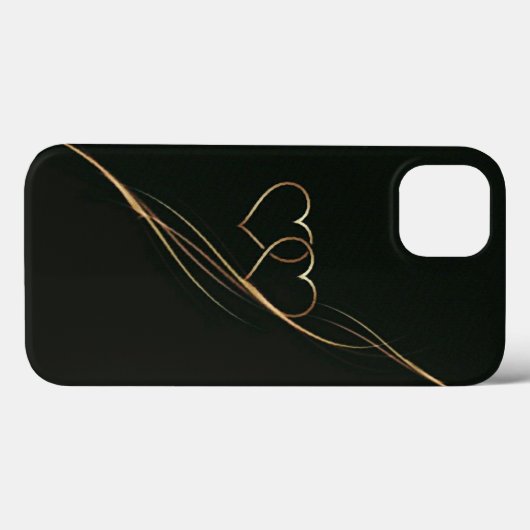 Goldene Herzen Schwarz Case-Mate iPhone Case (Rückseite (Horizontal))