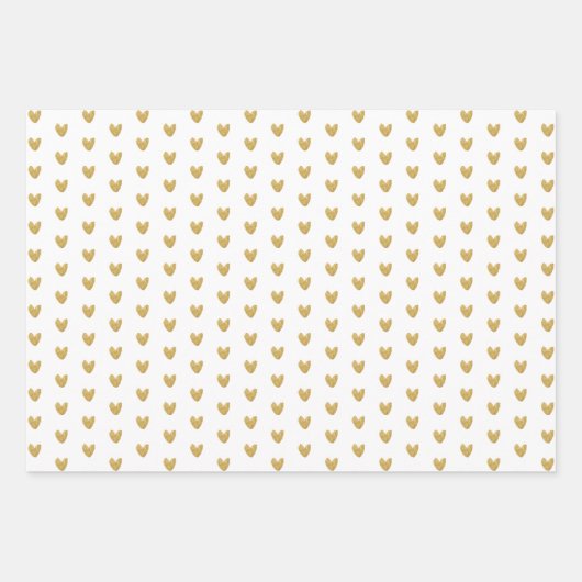 Goldene Herzen und Linien Geschenkpapier Set (Vorderseite 2)