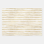 Goldene Herzen und Linien Geschenkpapier Set (Vorderseite)