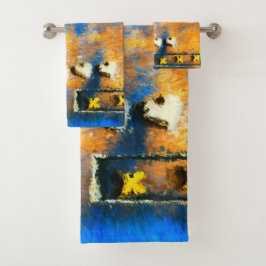 Goldene Herzen und viele Küsse Badhandtuch Set