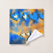 Goldene Herzen und viele Küsse Badhandtuch Set (Waschlappen)