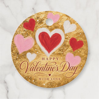 Goldene Herzen Valentinstag Funkeln Geschenkanhänger