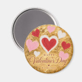 Goldene Herzen Valentinstag Funkeln Magnet (Vorderseite/Rückseite)