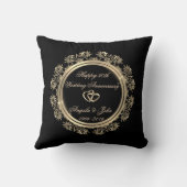 Goldene Herzen,Wirbel 50. Hochzeitstag Kissen (Rückseite)