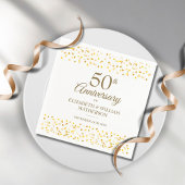 Goldene Herzen zum 50. Hochzeitstag Serviette