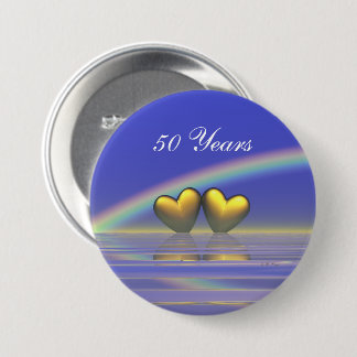 Goldene Herzen zum 50. Jahrestag Button