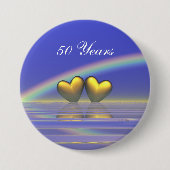 Goldene Herzen zum 50. Jahrestag Button (Vorderseite)