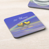 Goldene Herzen zum 50. Jahrestag Getränkeuntersetzer (Linke Seite)