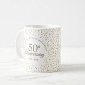 Goldene Herzen zum 50. Jahrestag Kaffeetasse (Vorderseite Links)