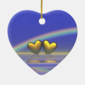 Goldene Herzen zum 50. Jahrestag Keramikornament (Hinten)