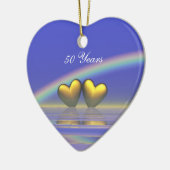 Goldene Herzen zum 50. Jahrestag Keramikornament (Links)