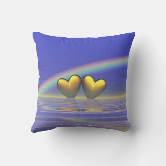 Goldene Herzen zum 50. Jahrestag Kissen (Rückseite)