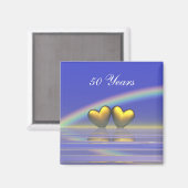 Goldene Herzen zum 50. Jahrestag Magnet (Vorderseite/Rückseite)