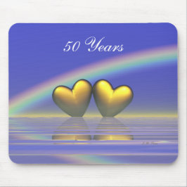 Goldene Herzen zum 50. Jahrestag Mousepad