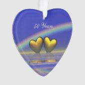 Goldene Herzen zum 50. Jahrestag Ornament (Vorderseite)
