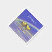 Goldene Herzen zum 50. Jahrestag Serviette (Ecke)