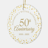 Goldene Herzen zum 50. Jubiläum Keramik Ornament (Links)