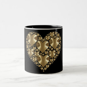 Goldene Herzen Zweifarbige Tasse