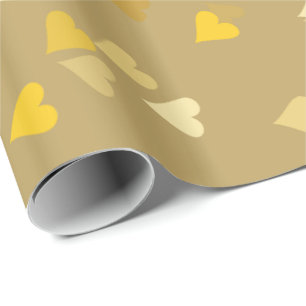 Goldene Herzenconfetti-Geschenk-Verpackung Geschenkpapier