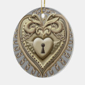 Goldene Herzenslocke Keramikornament (Links)