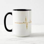 Goldene Herzfrequenz mit Caduceus Symbol-Tasse Tasse (Links)