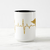 Goldene Herzfrequenz mit Caduceus Symbol-Tasse Tasse (Zentrum)