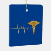 Goldene Herzfrequenz und Caduceus Ornament (Rechts)