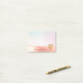 Goldene Herzmuskelpfirsichblüte Sparkasse Gefärbte Post-it Klebezettel (Auf Schreibtisch)