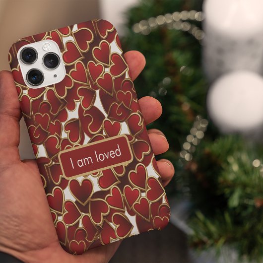 Goldene Herznachweis iPhone Hülle