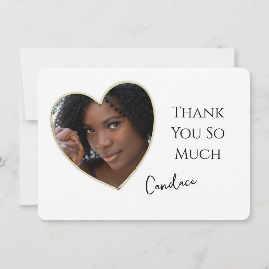 Goldene Herzrahmen Foto Abschluss Vielen Dank (Vorderseite)