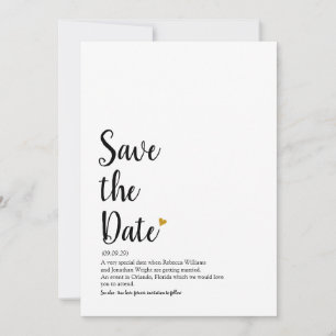 Goldene Herzschrift Save the Date Definition Einladung