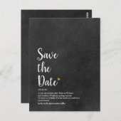 Goldene Herzschrift Save the Date Definition Postkarte (Vorne/Hinten)