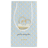 Goldene Herzschwäne, sanfte Liebe Kleine Geschenktüte (Vorderseite)