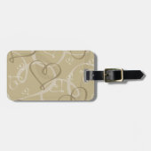 Goldene Herzstruktur Gepäckanhänger (Vorderseite horizontal)