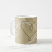 Goldene Herzstruktur Kaffeetasse (Vorderseite Links)