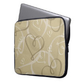 Goldene Herzstruktur Laptopschutzhülle (Vorderseite Links)