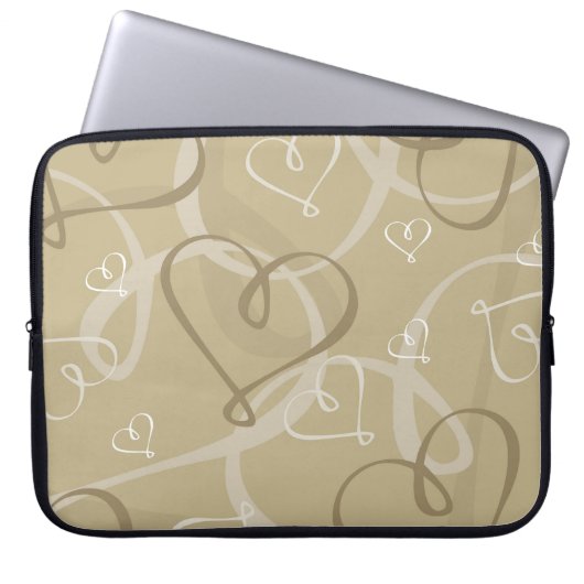 Goldene Herzstruktur Laptopschutzhülle (Vorderseite)