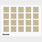 Goldene Herzstruktur Quadratischer Aufkleber (Blatt)