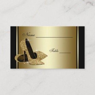 Goldene High Heel Schuh Tisch Sitzkarten Platzkarte